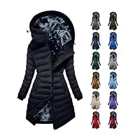cllios Winter Coats for Women Waterproof Fleece Lined Long Puffer Jacket Warm Down Jacket Thicken Outerwear with Pockets