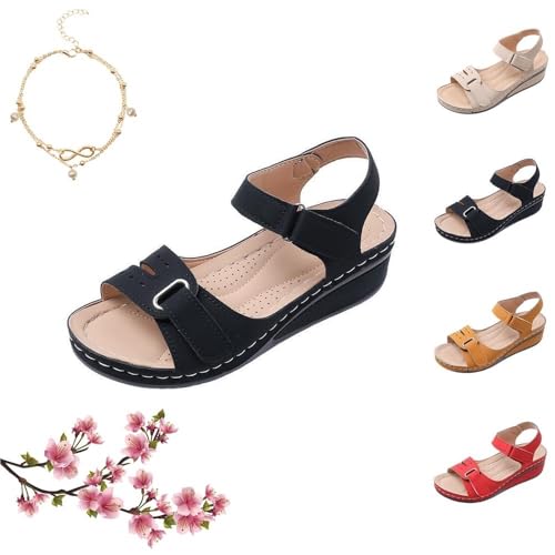 Soft & Stylish Wedge Sandals for Effortless Comfort Womens Orthopedic Sport Sandals Shoes Comfortable Arch Support Sandals All Day Walking Sandal Back Strap
