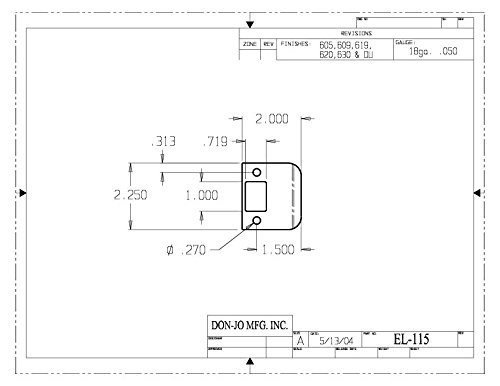 Don-Jo EL-115 DU Duro Coated Extended Lip Strike