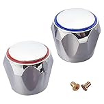 FiTspi 2Pcs Plastic Replacement Cold & Hot Tap Top Head Covers Bathroom Kitchen Sink Tap Faucet Cover Handle for Basin/Bath & Kitchen Sink Taps (Each Weight: 20g)