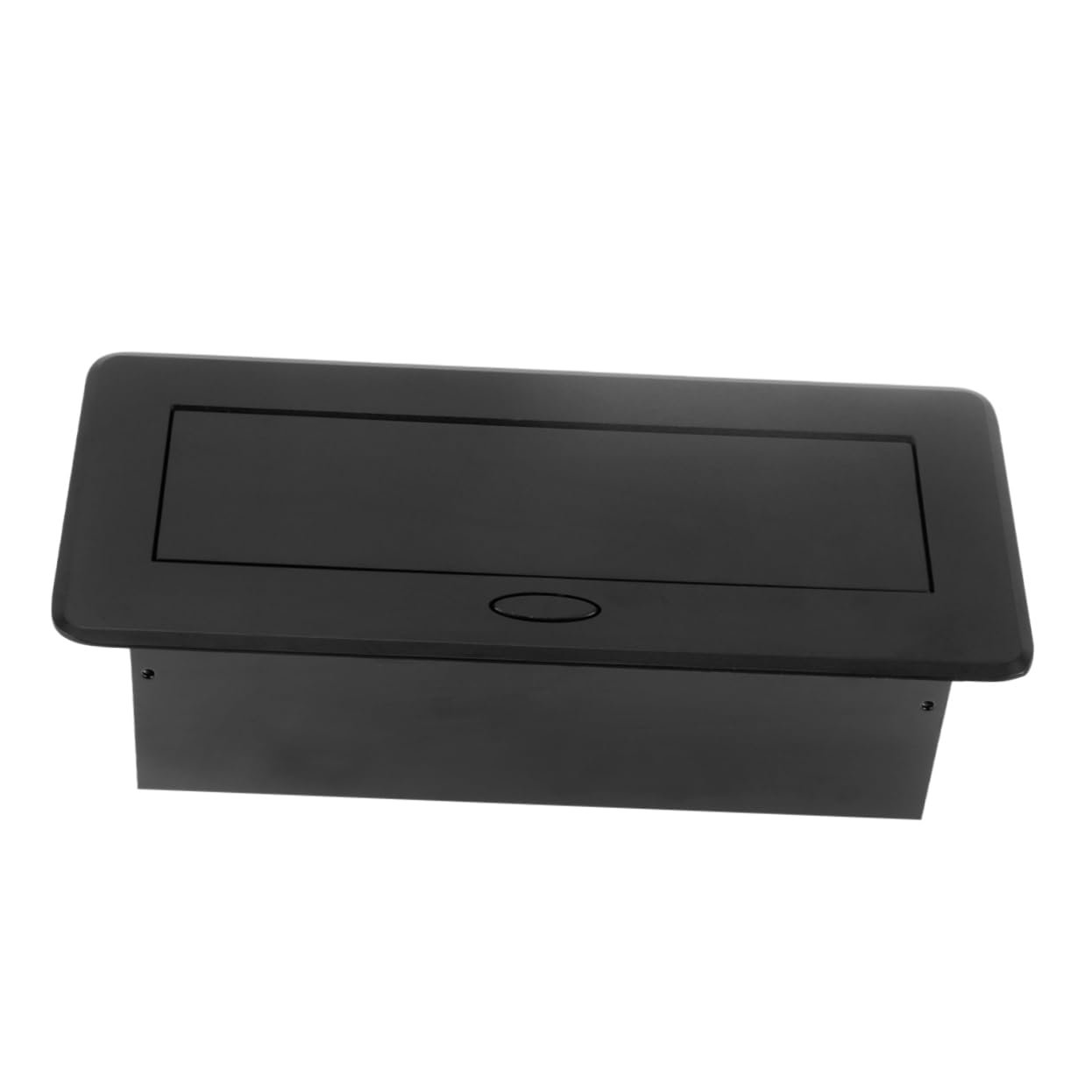 OSALADI Pop Up Steckdose Integriertem Klickmechanismus Runde aus Aluminiumlegierung und Stahl mit 3 Europäischen Steckplätzen in Schwarz für Büro und Konferenzraum