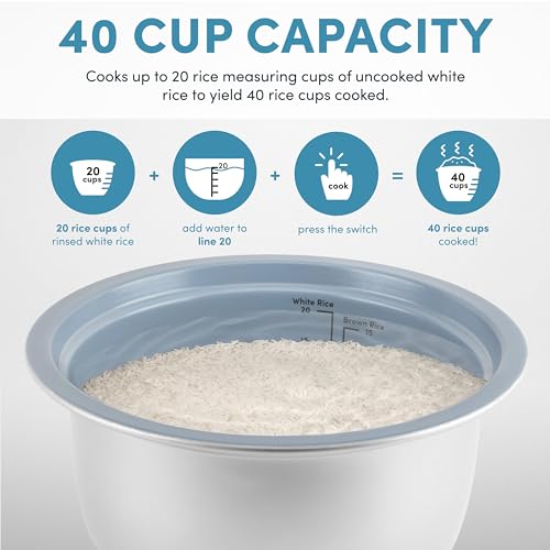 Image of Aroma 20-Cup (Uncooked) / 40-Cup (Cooked) Commercial Rice Cooker and Warmer