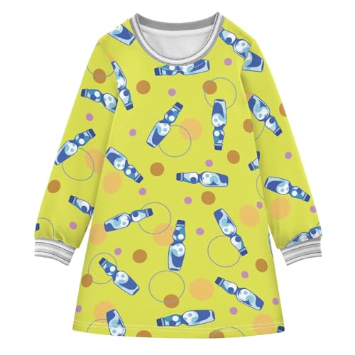 Carbonat Drink Girls Dresses Long Sleeve Sweatshirt Dress for Girls Winter Toddler Casual A Line Dresses Size 2-8T