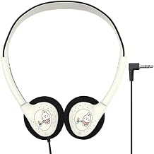 Kids Wired Headphones, Cute Cartoon Design, 3.5mm Interface, Colorful Durable Headset with Flexible Cable, for School and Music of White