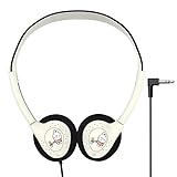 WEBDARAZ Kids Wired Headphones, Cute Cartoon Design, 3.5mm Interface, Colorful Durable Headset with Flexible Cable, for School and Music (of White)