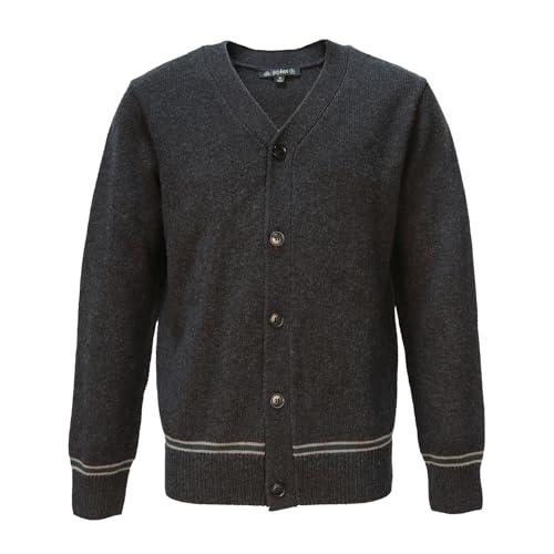 Harry Potter Slytherin Knitted School Cardigan - Adult Replica Sweater Jumper - Gray with Green & Silver Stripes - Film-Accurate V-Neck - Official Wizarding World Merchandise - Small