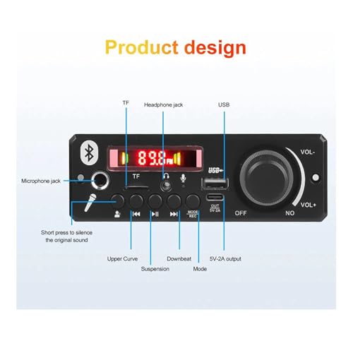Carte décodeur MP3 Bluetooth 5.0 160W avec enregistrement micro - 2
