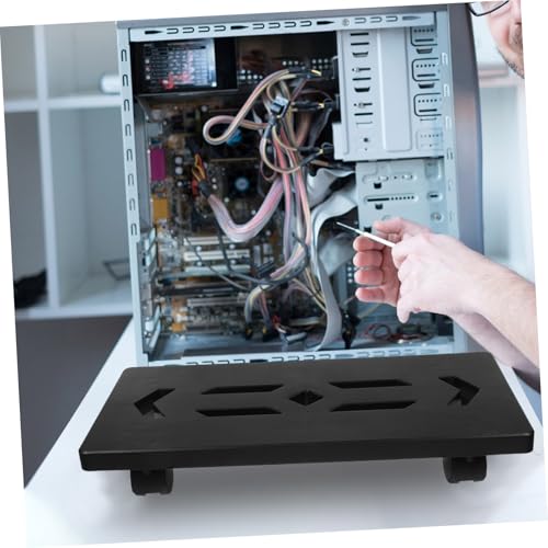 Soporte móvil para torre de computadora STOBOK con ruedas bloqueables, para colocar debajo del escritorio o en el suelo, mejora la ventilación y refrigeración, compatible con gabinetes PC hasta ancho máximo miniatura 4