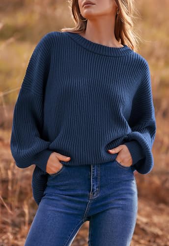 Image of PRETTYGARDEN Womens Sweaters Spring 2026 Oversized Chunky Knitted Pullover Sweater Casual Long Sleeve Crewneck Cute Sweaters