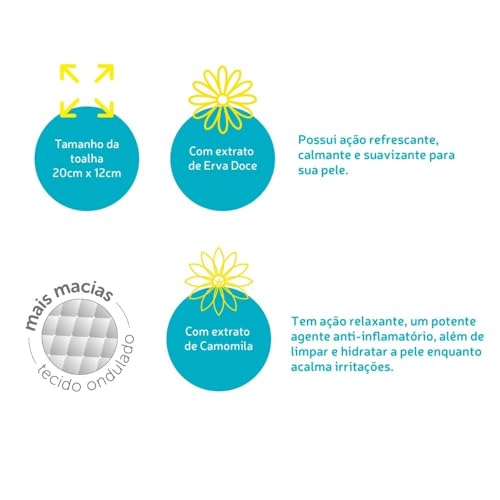 Kit 6 Toalha Umedececida Estrelinhas Wipes Care 120Un