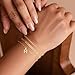Yatumery Initial Bracelets for Women Trendy,3 Piece Layered Letter Bracelet Initial A-Z Charm Bracelet Jewelry Cute Simple Fashion Chain 14K Gold Plated Bracelets for Women Teen Gift