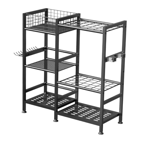 Qianly 3 Tier Gardening Tool Storage Rack for Patios, Basements Garage Tool Holder