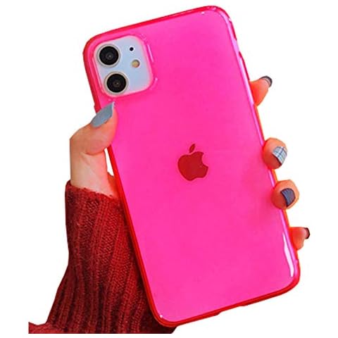 SGVAHY Fluorescent Color Case for iPhone 7 Plus / 8 Plus,Cool Fun Translucent Luxury Ultra-Thin Soft Silicone Protective Case (Rose Red, iPhone 7 Plus / 8 Plus  ) Cover