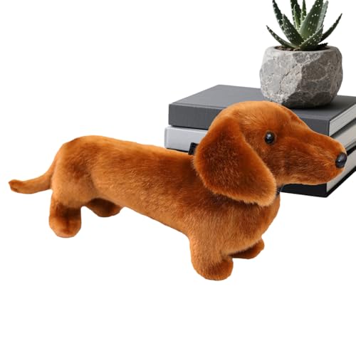 Juguete Dachshund | Simulado Suave y Realista, Juguete de peluche de Dachshund en forma de salchicha | Para casa, dormitorio, fiesta, cumpleaños, Halloween, Pascua, Navidad, regalo para niño y niña