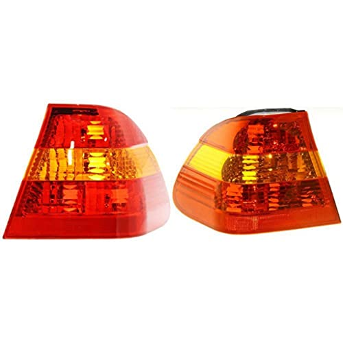 For BMW 325i/325xi/330i/330xi Tail Light Assembly 2002-2005 Driver and Passenger Side Pair/Set | Outer | Amber/Red Lens | Sedan | BM2800109, BM2801109 | 63216946533, 63216946534
