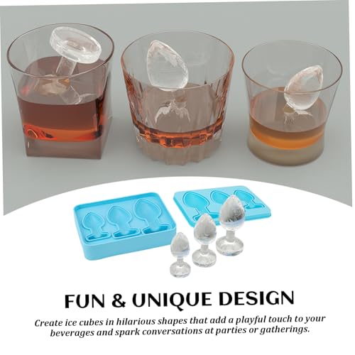Moldes de hielo de silicona con tapa azul miniatura 4