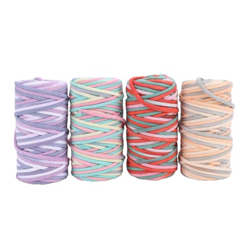 Cordón de algodón trenzado Topiky de 3mm con hilo degradado multicolor para tapices 7