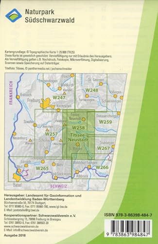 Foto von W258 Wanderkarte 1:25 000 Titisee-Neustadt: Feldberg, Schluchsee, St. Blasien