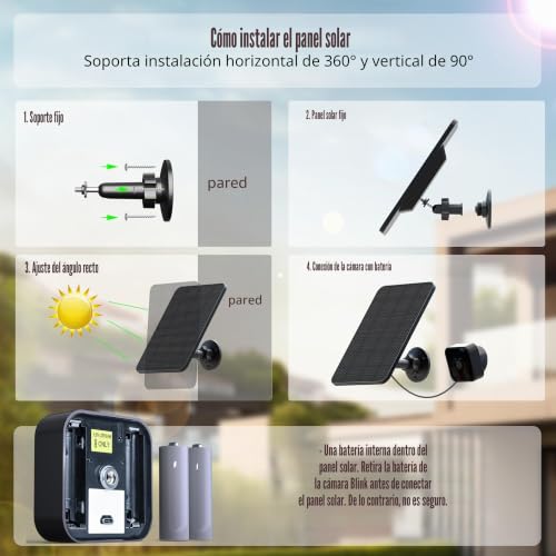Panel solar para Blink Outdoor de 4W que elimina el cambio de baterías con protección IP65 7