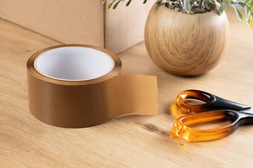 PAKICO Packband 6 Rollen Verpackungsbänder für Pakete, Kisten, Versand, Klebeband, Paketklebeband zum Verpacken von Paketen und Versandschachteln, Braun