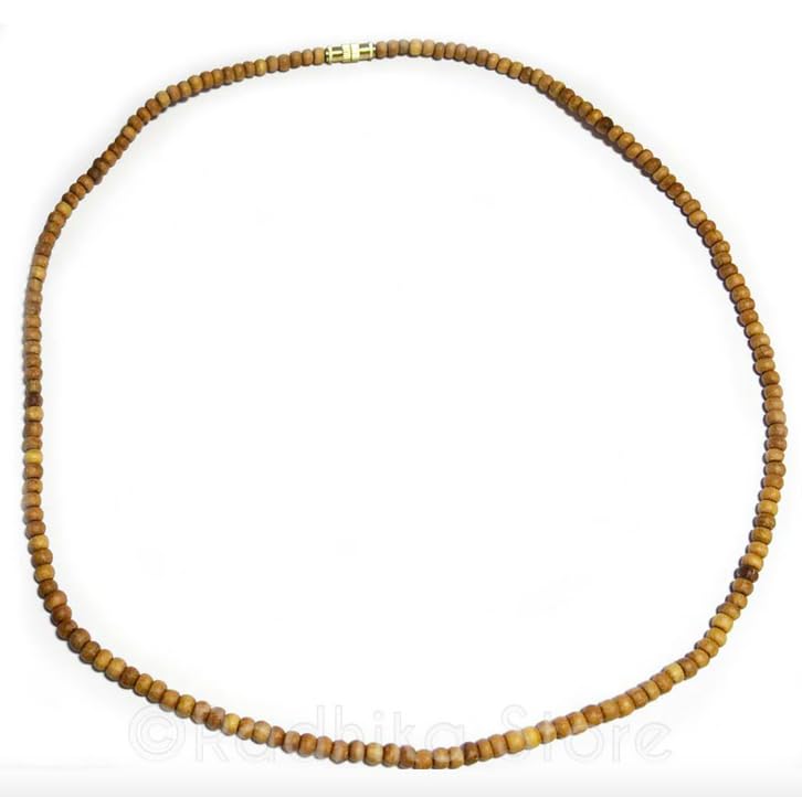 HC-Pure Sandalwood kanthi mala-1 round/single round neck White sandalwood rosary-image-36