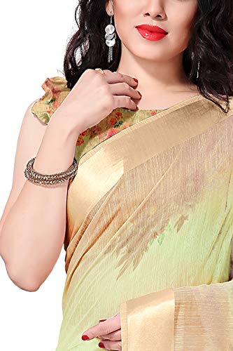 Image of MIRCHI FASHION Saree for Woman Cotton Blend Geometric Printed | Polished Professional Office Wear and Regular Daily Sari with Blouse Piece