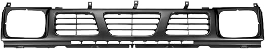 Replacement New Grille Assembly For Nissan D21 1993 To 1994 Nissan Pickup 1995 1996 1997 Front Side Grille, Dark Silver, Made Of Plastic NI1200115 6231055G00