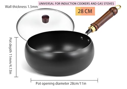 Wok de hierro fundido sin recubrimiento con tapa 28 cm miniatura 2