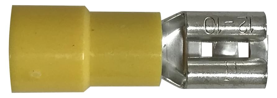 Sherco-Auto 100 Pack - Vinyl Insulated 8 AWG Female Quick Disconnect Connector .250 Tab - Made in USA
