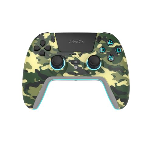 Image of ASRVA Camo Wireless Pro Controller for PS5, Hall Effect Joystick No Drift, 4 Back Paddles, Macro, Gyro, 1000mAh, RGB, Compatible with PS5 /Pro /Slim /PC /iOS /Android
