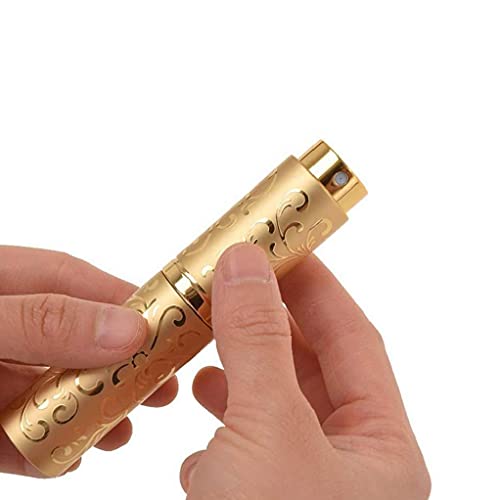 Parfum Fles Hervulbare Spray Lege Reizen Grootte Containers met Relief Patroon 10ML Gouden - Image 4