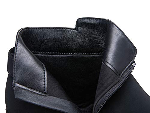 Vepose Women's 911 Ankle Boots, Chunky Low Heel Western Cowboy Booties, Black Pu, Size 8.5 Us -With Buckle Side Zipper(Cjy911 Black Pu 08.5) #TOP5