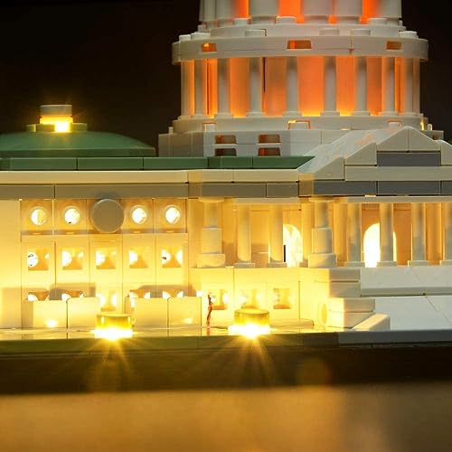 Zestaw oświetlenia USB do Lego Architecture Stany Zjednoczone Capitol 21030 klocki konstrukcyjne - (nie zawiera modelu Lego)