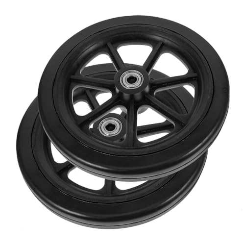MOTHNUR ユニバーサルホイール 交換用車椅子用ホイール 小型車椅子用前輪 耐摩耗性 Pvc製 滑り止め 多目的ホイール交換 身体障害者用移動補助ホイール 1組