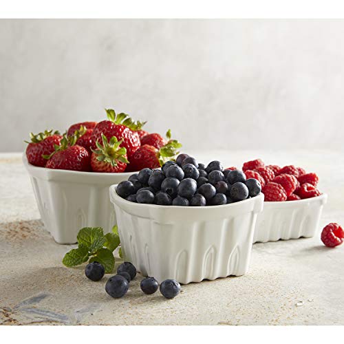 47Th & Main Porcelain Berry Basket, Small, White #TOP2