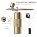 Airbrush Kit with Compressor Portable Airbrush Kit 48PSI High-Pressure Non-Clogging Air Brush Set Cordless Rechargeable with 0.3mm Nozzle and Cleaning Brush for Painting,Nail Art, Makeup (Gold)