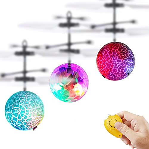 Flying Ball Toys Led Rc Toy Rechargeable Light Up Ball Mini Drone Fidget Toys For Adults Infrared Induction Helicopter Ball As Stocking Stuffers New Years Gifts For Boys Girls (3, New) #TOP23