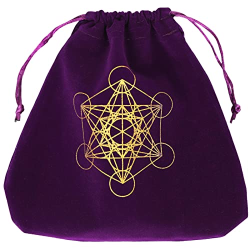 Joyivike Tarot-Taschen und -Beutel | Schmuck Tarot Accessoire Tasche aus Samt | 2 Taschen für Tarot-Karten von 8,07" x 7,87" und 7,87" x 4,72" | Beutel mit Kordelzug für Oracle Cards (Blau Lila Cover