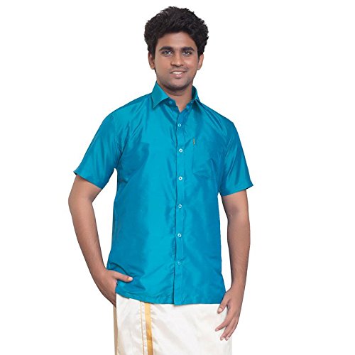 Image of THANGAMAGAN MENS SHIRT D S BLUE SIZE 42