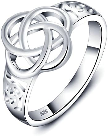 Bishlin Silver Plated Hollow Out Celtic Knot Eternity Wedding Band Ring Size 7