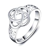 Bishlin Silver Plated Hollow Out Celtic Knot Eternity Wedding Band Ring Size 7