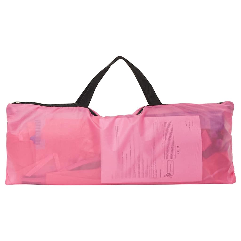 Kinder Spielzelt mit 250 Bällen Rosa 69 x 94 x 104 cm Polyester PVC PE Schloss Burg Design für drinnen draußen Garten Park Camping Fantasieabenteuer