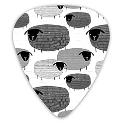 Médiators de guitare Funny Sheep sur fond gris Pics de guitare 12 paquets – Variété de médiators de guitare Plectres - Les Beatles, Paul McCartney, John Lennon, RIngo Starr, George Harrison