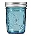 Ball Regular Mouth Elite Collection Half Pint Mason Jars with Lids and Bands, 8-Ounces, Blue (4-Pack)
