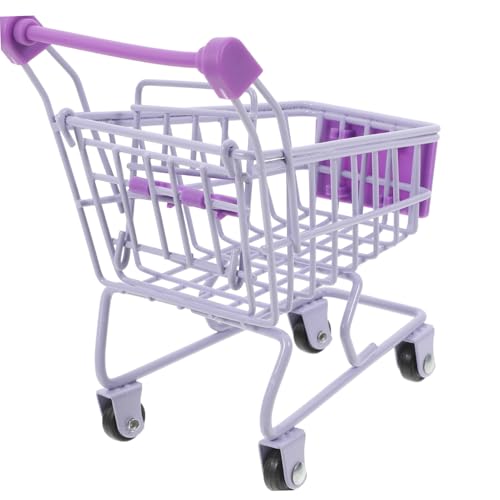 Uonlytech Mini Caddie de Supermarché Miniature Fer Panier de Courses Décoratif pour Garçon Fille Chariot Épicerie Compact et Résistant Accessoire de...