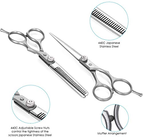 Ciseaux de coiffure professionnels en acier inoxydable argenté pour coupe précise