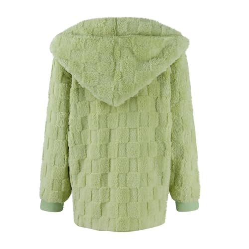 midelxp Long Cardigan for Women Soft Fluffy Hooded Sherpa Jackets with Pockets Cozy Oversized Sweaters Winter Fleece Coats3