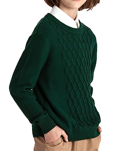 Image of BOBOYOYO Boys Sweaters 100% Cotton Cable Knit Kids Sweater Striped Pullover