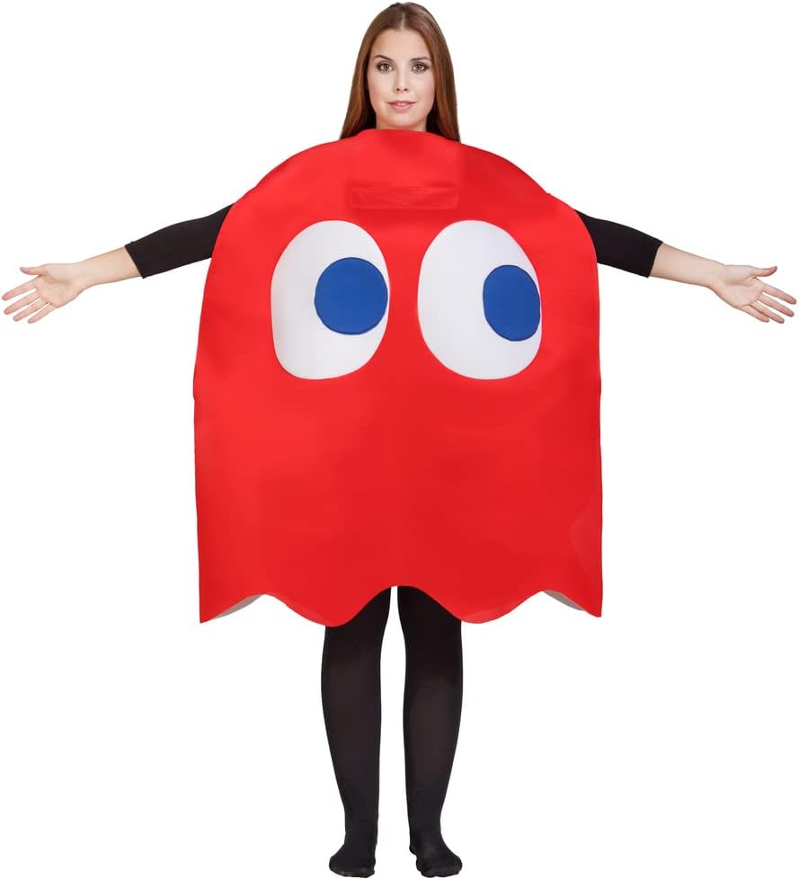 Funidelia | Blinky Ghost Costume - Pac-Man OFFICIAL for men and women Video Games, 80s, Arcade - Costumes for adults, accessory fancy dress & props for Halloween, carnival & parties - One Size - Red