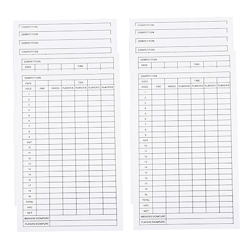NULYLU 12pcs Golf Scorecards Scoreboard for Use Competition Supply Sports Exam Accessory